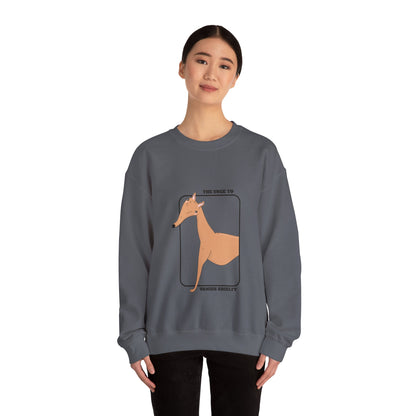 Cute Dog Graphic Sweatshirt | Greyhound jumper | Dog Lover Gift | Sighthound Clothes |  'The Urge to Vanish Briefly' Cozy Crewneck