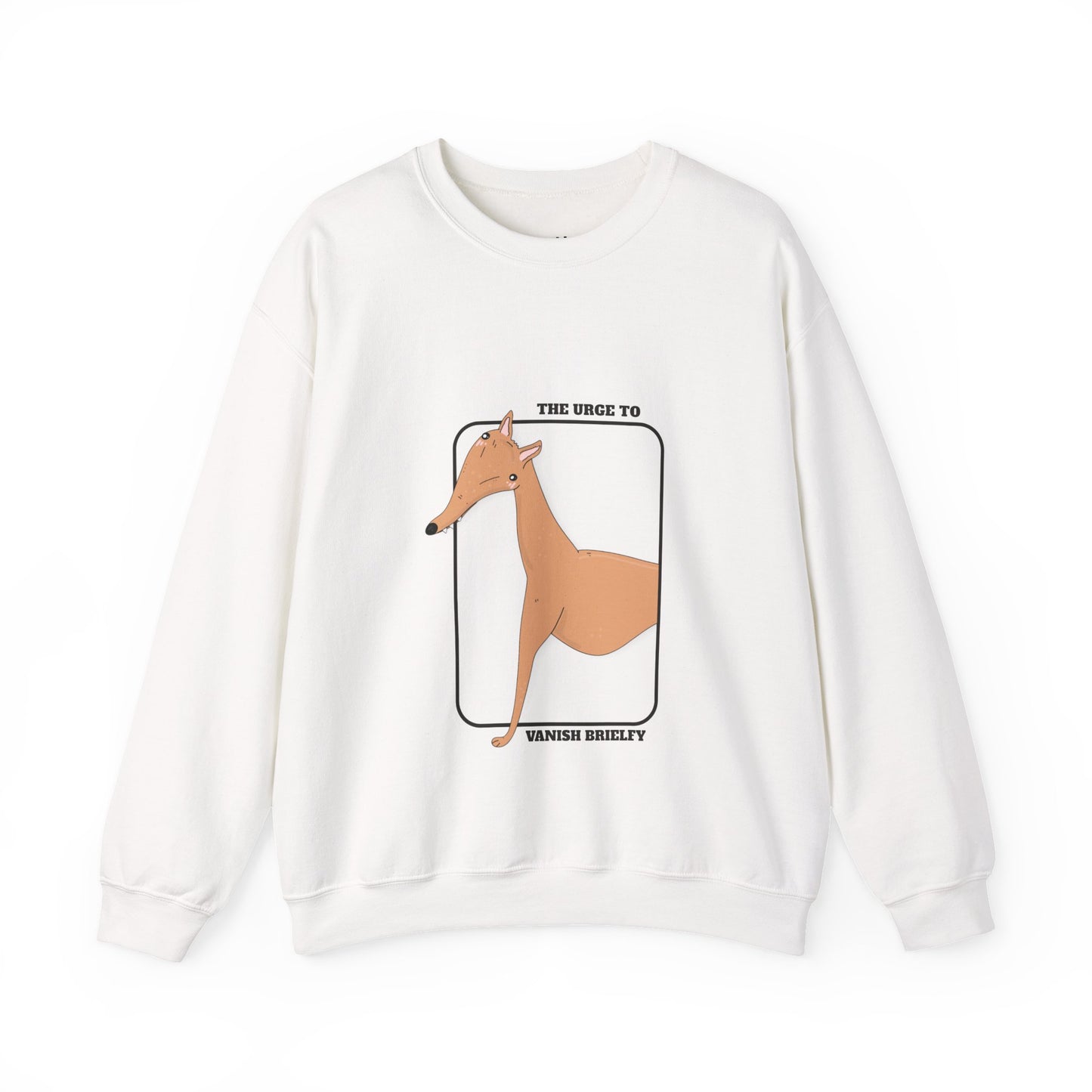 Cute Dog Graphic Sweatshirt | Greyhound jumper | Dog Lover Gift | Sighthound Clothes |  'The Urge to Vanish Briefly' Cozy Crewneck