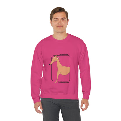 Cute Dog Graphic Sweatshirt | Greyhound jumper | Dog Lover Gift | Sighthound Clothes |  'The Urge to Vanish Briefly' Cozy Crewneck