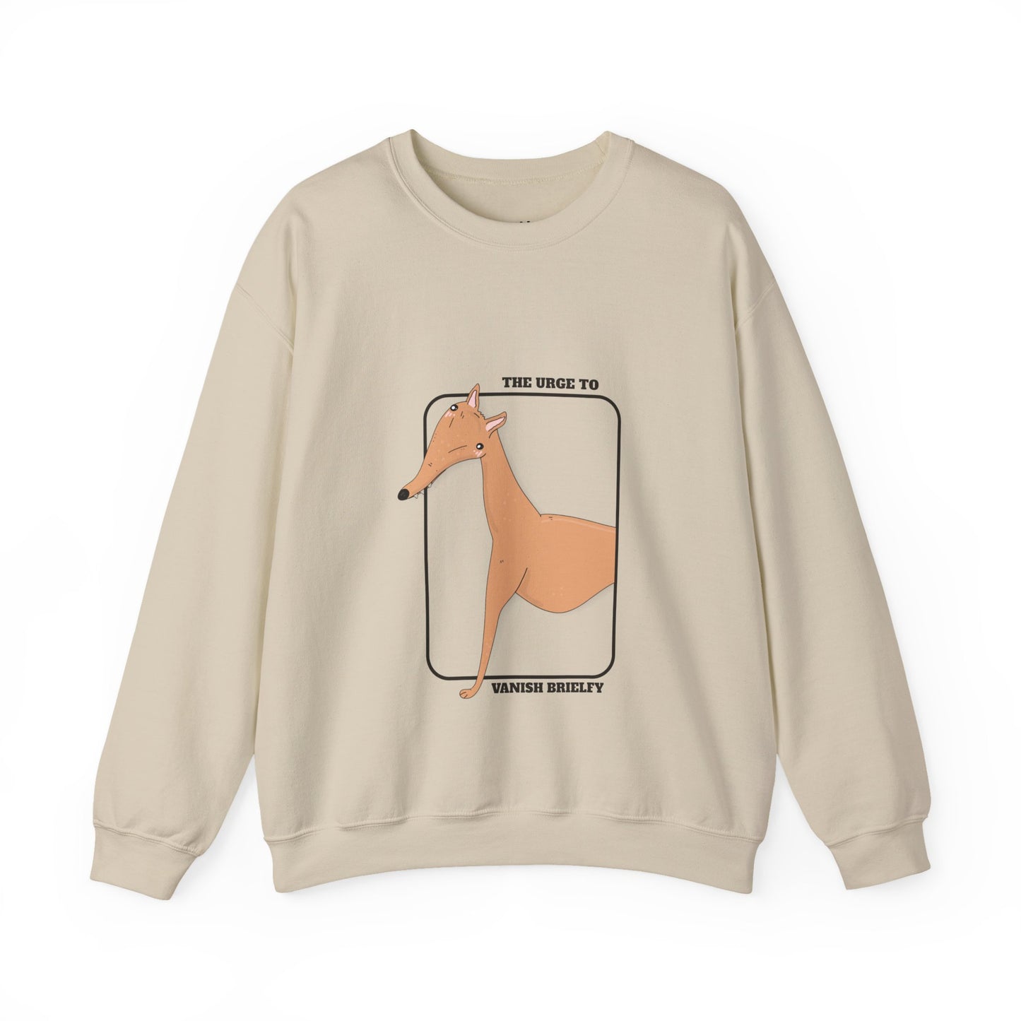 Cute Dog Graphic Sweatshirt | Greyhound jumper | Dog Lover Gift | Sighthound Clothes |  'The Urge to Vanish Briefly' Cozy Crewneck