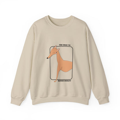 Cute Dog Graphic Sweatshirt | Greyhound jumper | Dog Lover Gift | Sighthound Clothes |  'The Urge to Vanish Briefly' Cozy Crewneck