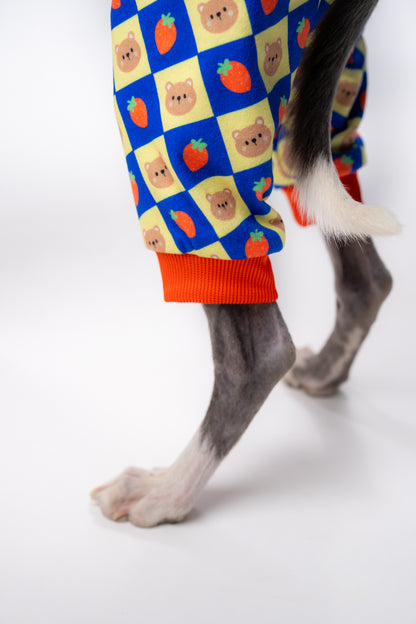 close up of the 4-legged design of the poochie suit